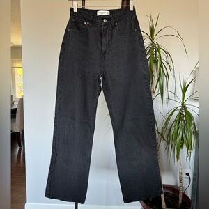 A&F Black High Rise Loose Denim